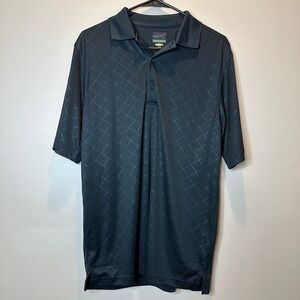 Greg Norman Black Diamond Print Golf Polo Shirt Play Dry Mens Size Small S
